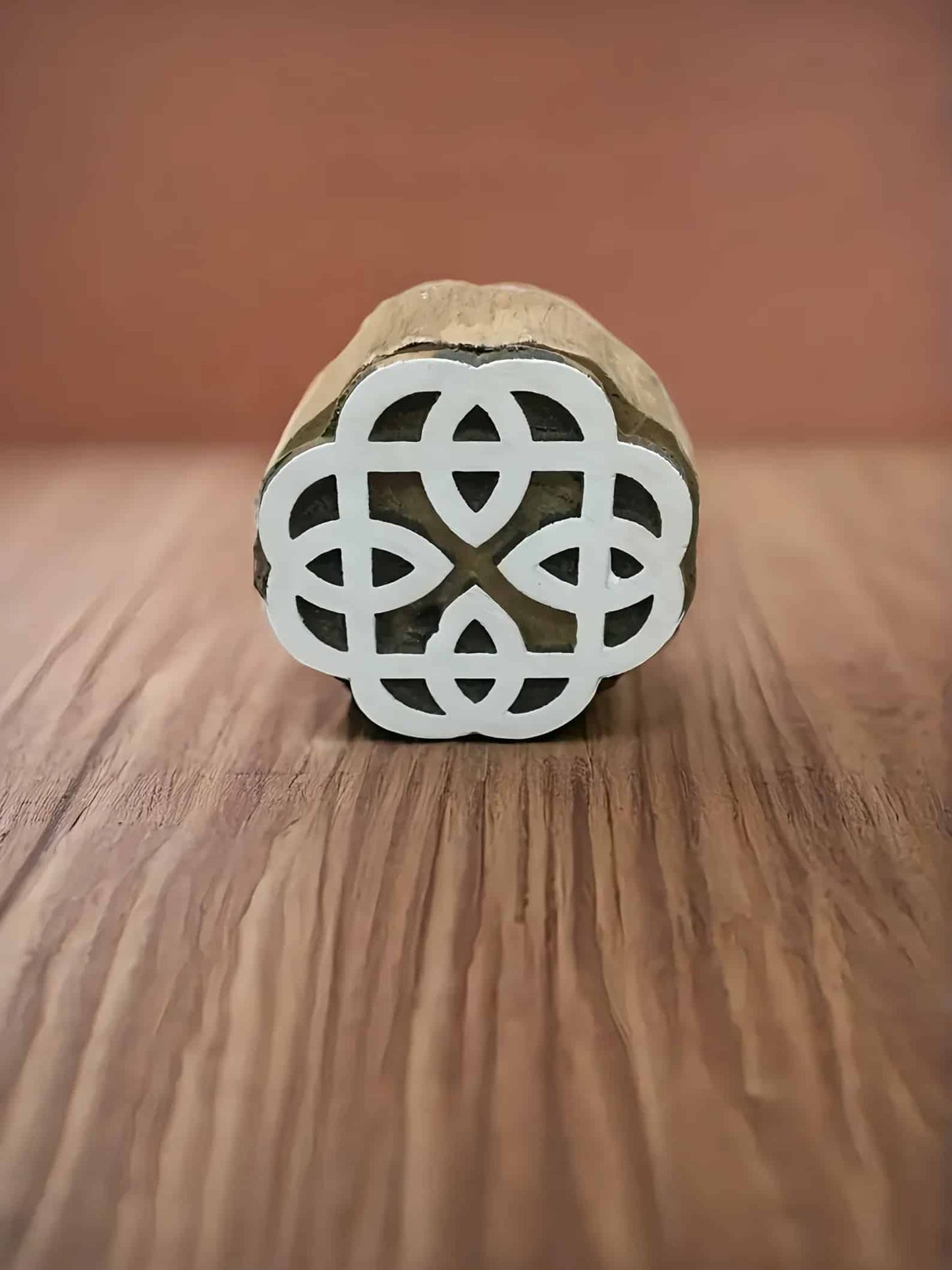 celtic knot, hand carved Indian wood printing block; textile stamp; pottery stamp. image 2