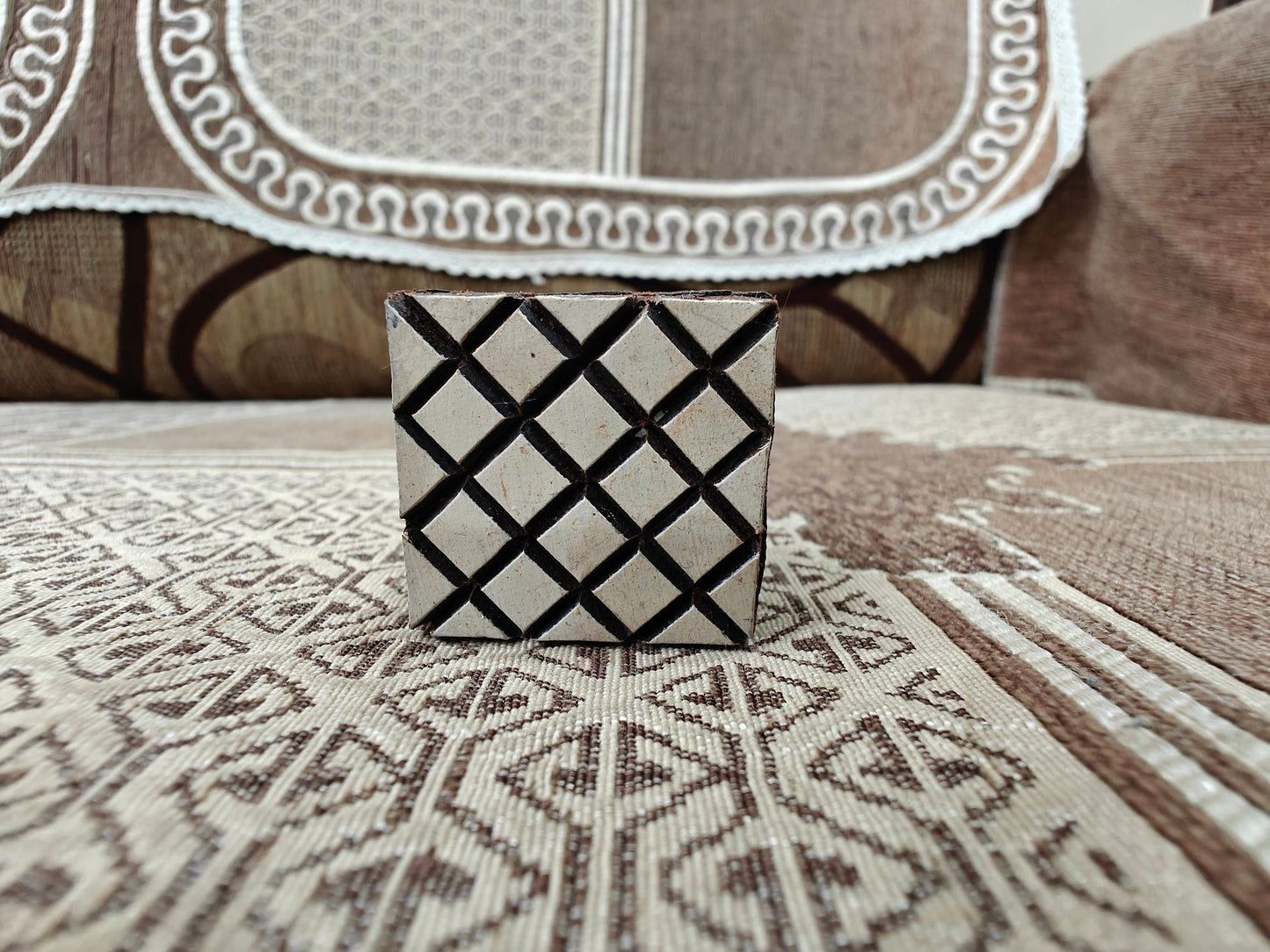 Mini square 3 pottery stamp ceramic mold scrapbooking tjap batik printing floral carved stamps.