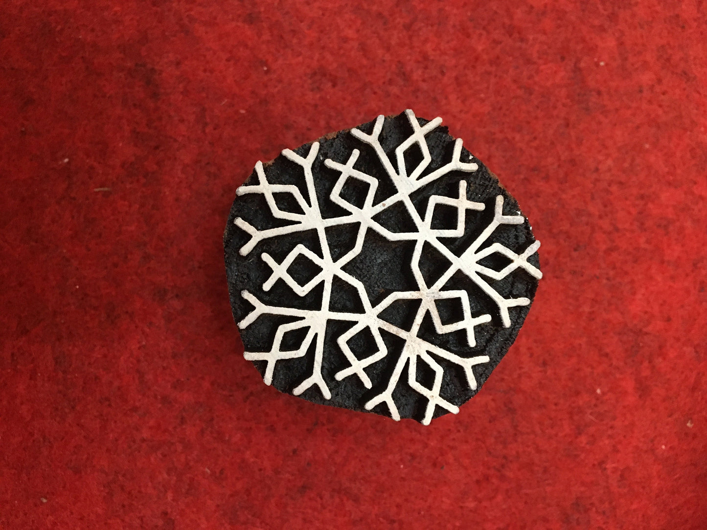 2nd set 10 piece different Designs SET Snowflake Motif Wooden Textile Block Christmas Wood Block Stamp Hand Carved Stamp For Printing.