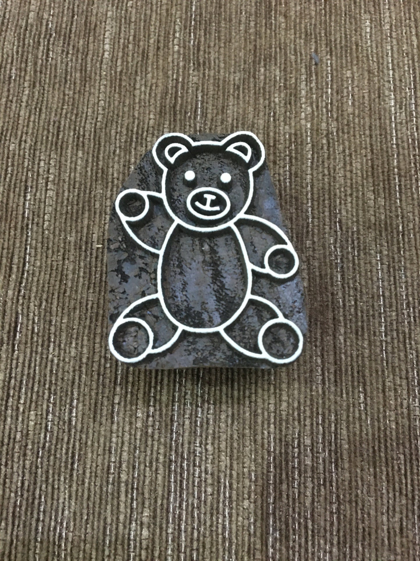 Sitting Teddy Bear Indian Textile Block Printing, Card Paper Making, Clay & Pottery Stamps, Animal Lovers Gift