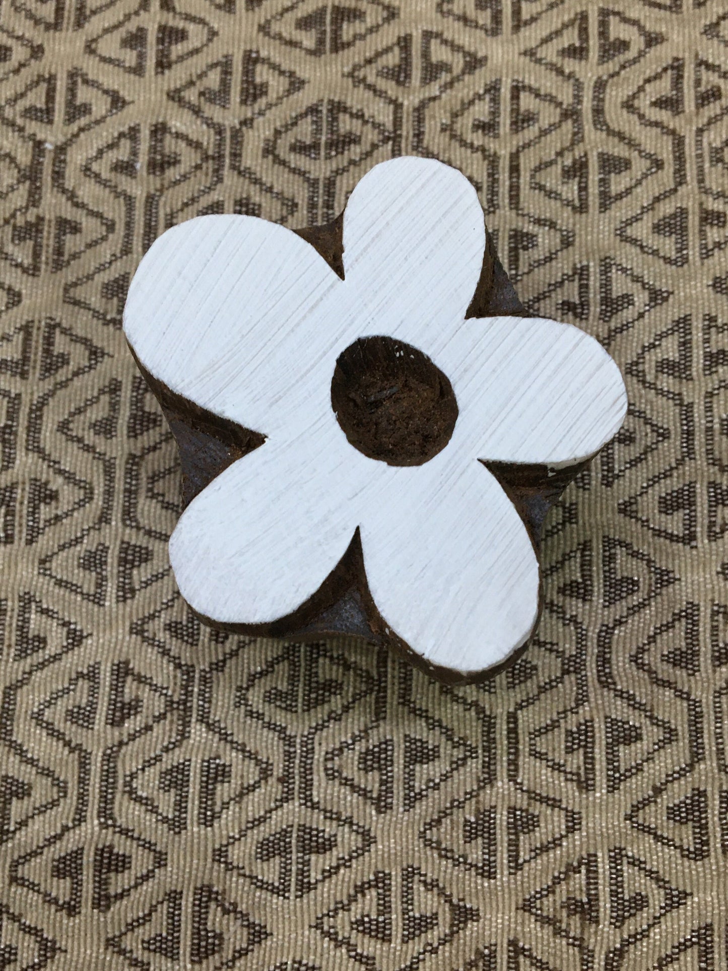 Blossoming Elegance: Exquisite Flower Design, hand carved Indian wood printing block; textile stamp; pottery stamp,