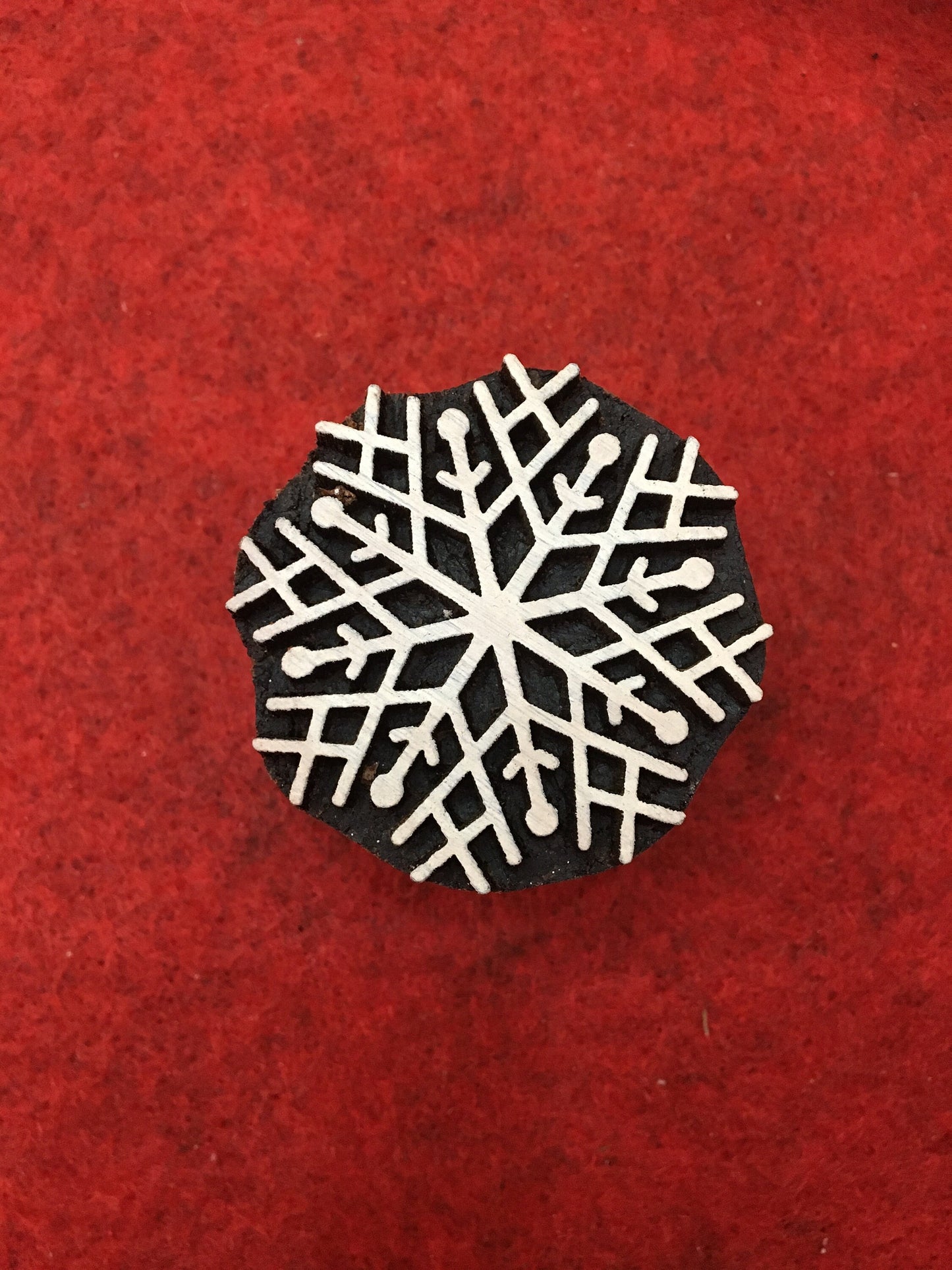 3rd set 10 piece different Designs SET Snowflake Motif Wooden Textile Block Christmas Wood Block Stamp Hand Carved Stamp For Printing,