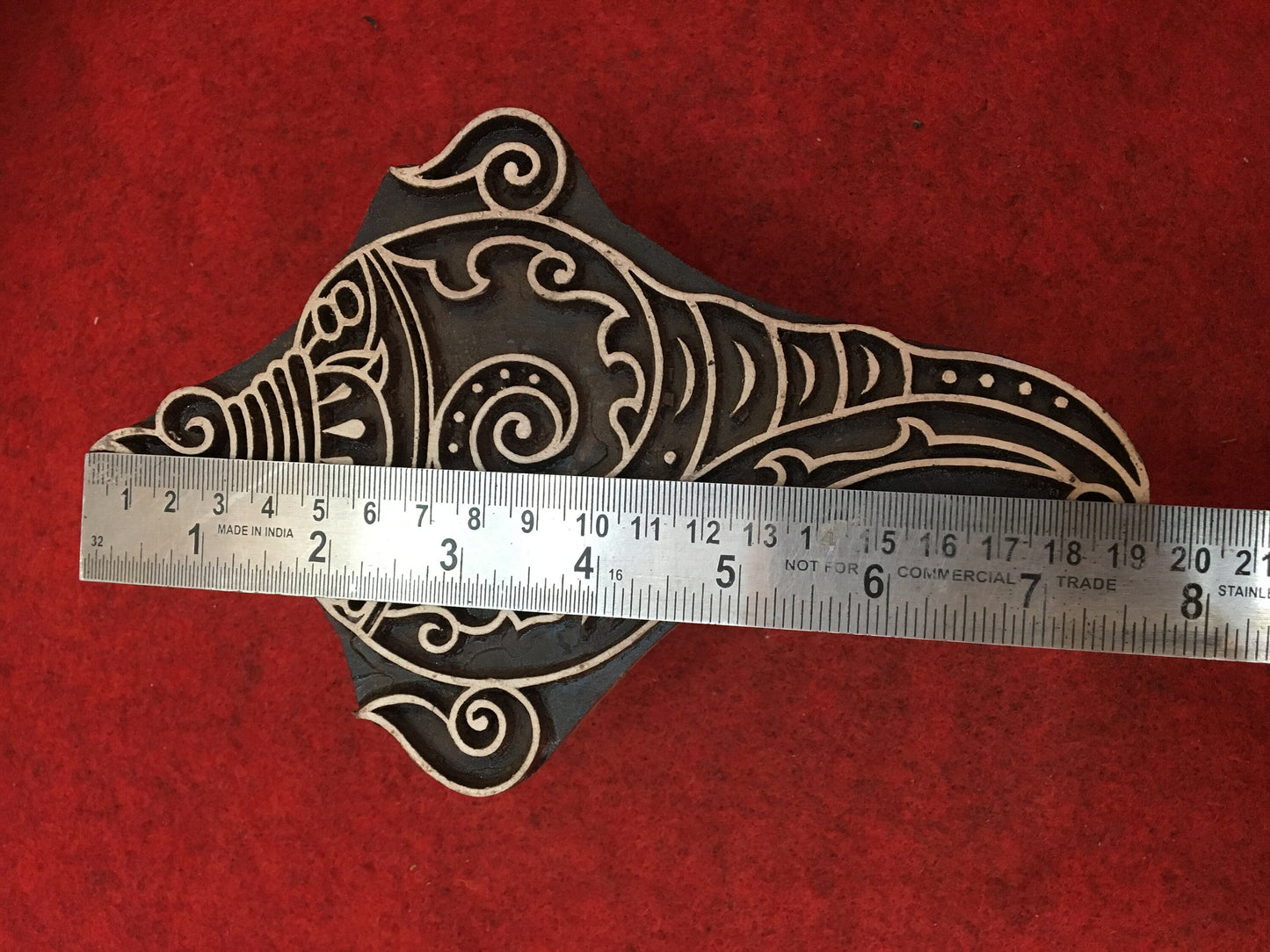 Traditional Conch Wood Stamp; Pottery Stamp; Wood Printing Block; Indian Stamp; Soap Stamp; Textile Print Block