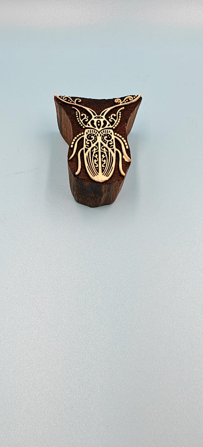 Ethereal Wings: Indian Wooden Printing Block - Detailed Dragonfly, hand carved Indian wood printing block; textile stamp; pottery stamp,