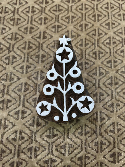 Christmas Tree, pottery stamp ceramic mould scrapbooking tjap batik printing floral carved stamps.