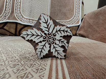 Thorny Leaf pottery stamp ceramic mold scrapbooking tjap batik printing floral carved stamps.