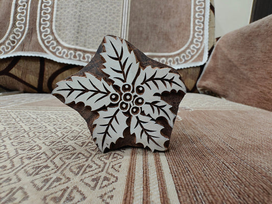 Thorny Leaf pottery stamp ceramic mold scrapbooking tjap batik printing floral carved stamps.