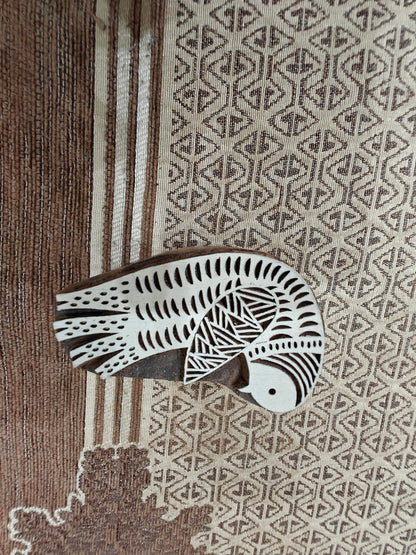 Solid Stylish Bird pottery stamp ceramic mold scrapbooking tjap batik printing floral carved stamps.