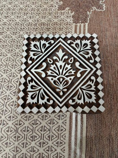 Tile 5 pottery stamp ceramic mold scrapbooking tjap batik printing floral carved stamps.