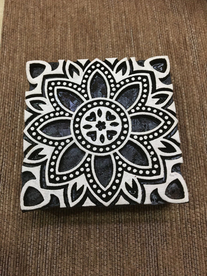 Detailed Moroccan Tile Indian Artistic Handicraft Items Wooden Printing Block, Moroccan Tile Stamp, large block fabric printing , Clay Stamp