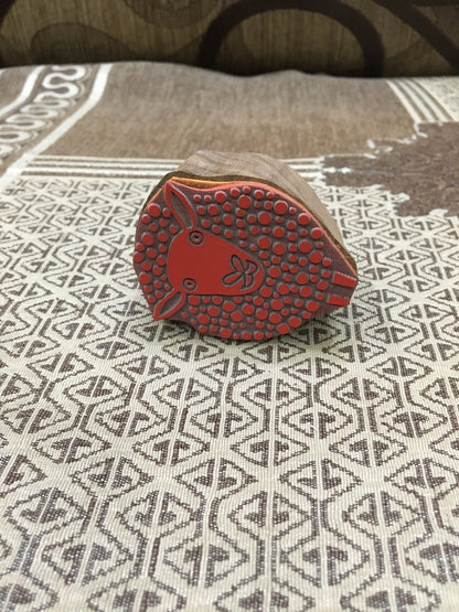 Dotty Sheep wood mounted block stamp, traditional stamp block for textile and fabric printing, pottery, DIY; Tjaps, sheep pottery Stamp