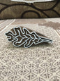 Tropical Leaf, hand carved Indian wood printing block; textile stamp; pottery stamp,