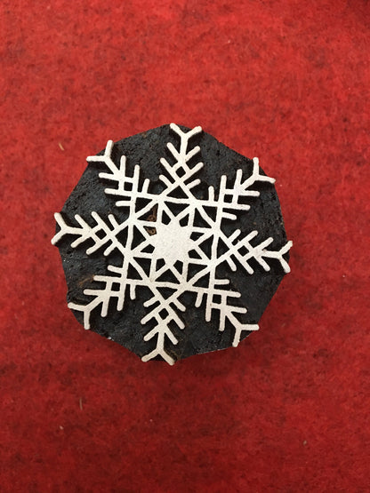 10 piece different Designs SET Snowflake Motif Wooden Textile Block Christmas Wood Block Stamp Hand Carved Stamp For Printing, Soap stamp