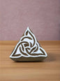 Celtic Triangle, hand carved Indian wood printing block; textile stamp; pottery stamp. image 0