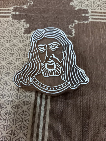 A Jesus Face Stamp ,pottery stamp ceramic mould scrapbooking tjap batik printing floral carved stamps.