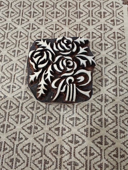 Bunch of Roses pottery stamp ceramic mold scrapbooking tjap batik printing floral carved stamps.