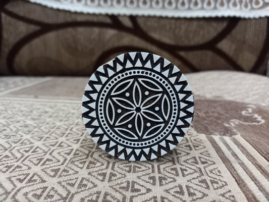 A Geometric Mandala ,pottery stamp ceramic mould scrapbooking tjap batik printing floral carved stamps.
