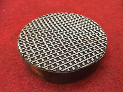 Stripes & Square Dots Mandala Wood Stamp; Pottery Stamp; Wood Printing Block; Indian Stamp; Soap Stamp; Textile Print Block..