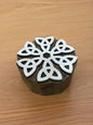 Celtic Knot Circle, hand carved Indian wood printing block; textile stamp; pottery stamp. image 0