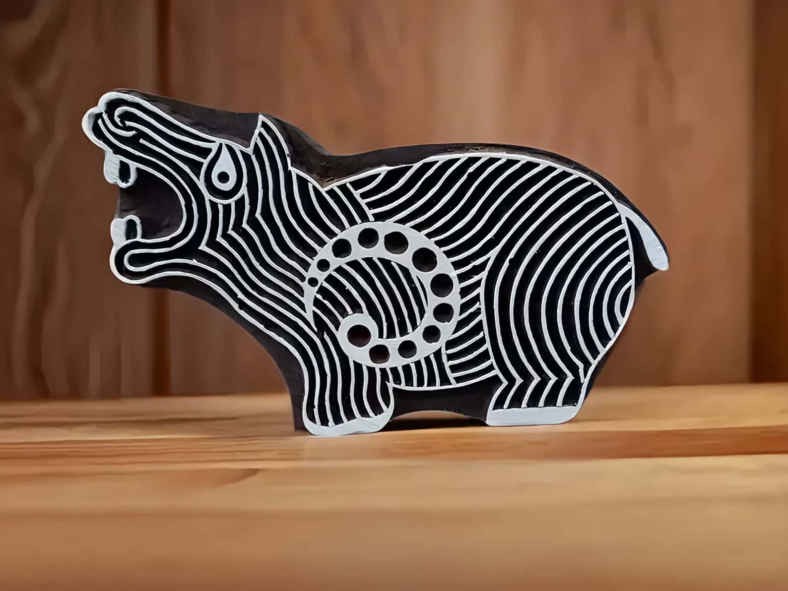 Angry Rhino ,pottery stamp ceramic mould scrapbooking tjap batik printing floral carved stamps. image 0