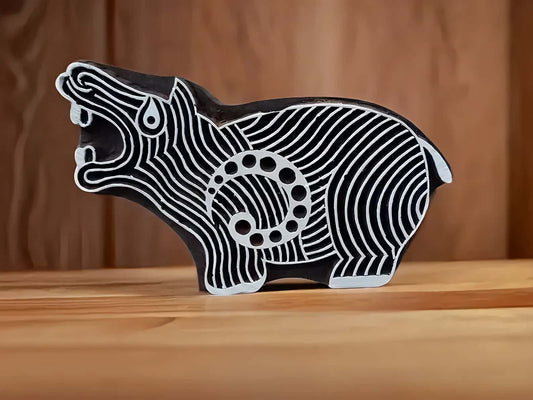Angry Rhino ,pottery stamp ceramic mould scrapbooking tjap batik printing floral carved stamps. image 0