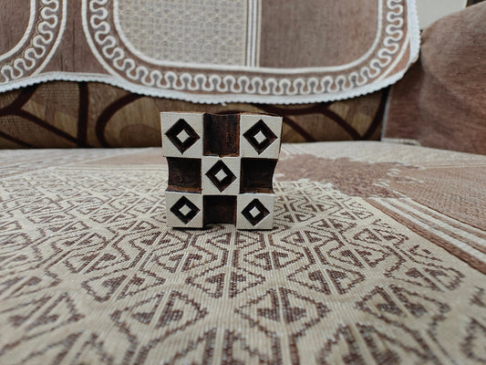 Mini square 4 pottery stamp ceramic mold scrapbooking tjap batik printing floral carved stamps.