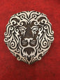 Lion Head Fabric Print Stamp Carve Wood Block Stamp Lion Face Block Print Stamp Hand Carved Printing Block For Printing Animal Soap Stamp