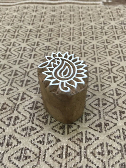 Small Paisley, hand carved Indian wood printing block; textile stamp; pottery stamp,