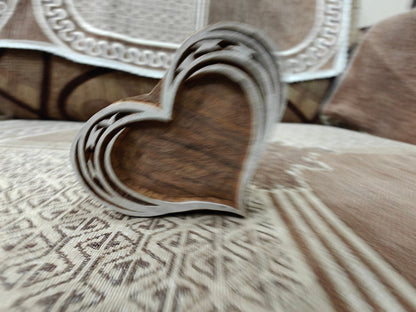 Stylish Heart pottery stamp ceramic mold scrapbooking tjap batik printing floral carved stamps.