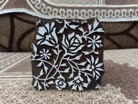 A Curly & Curvy Repeat Pattern Block 013 ,pottery stamp ceramic mould scrapbooking tjap batik printing floral carved stamps.