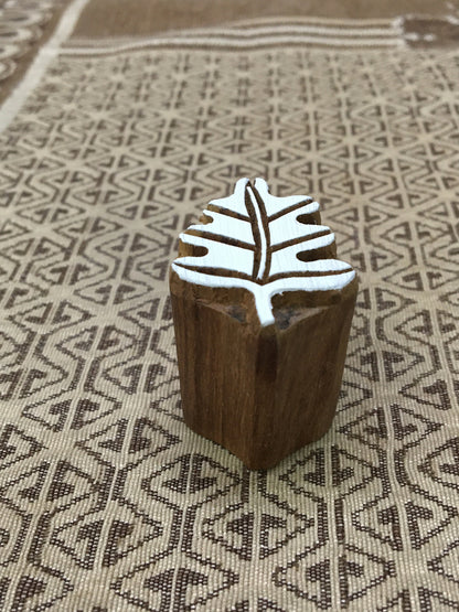 Tropical tree, hand carved Indian wood printing block; textile stamp; pottery stamp,