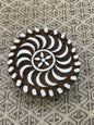 Dotty Swirl's Mandala, Round Hand Carved Indian Wooden Stamp , Wood Block for Textile Fabric Stamping Henna Pottery DIY