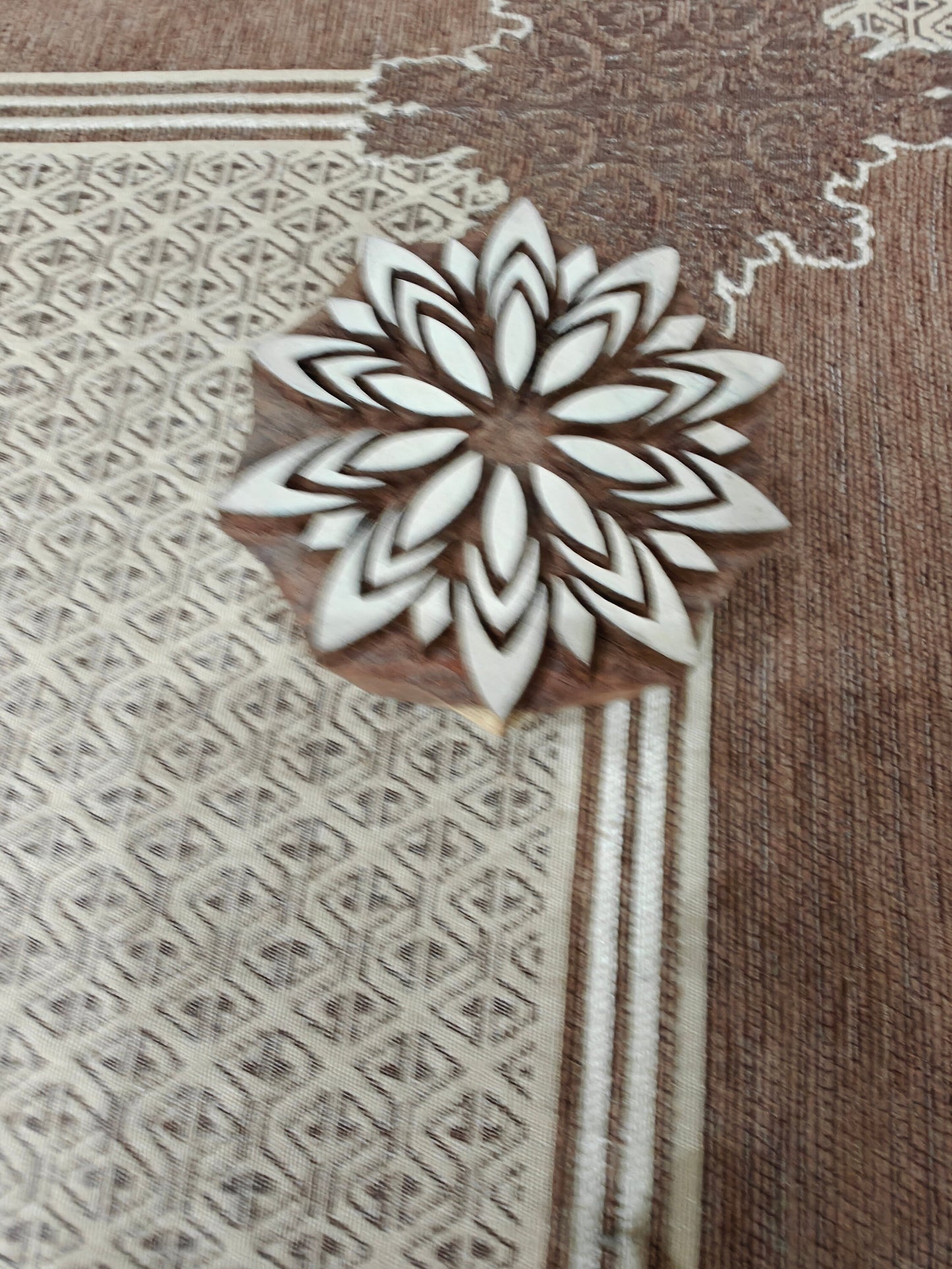 Blooming Leaf Mandala pottery stamp ceramic mold scrapbooking tjap batik printing floral carved stamps.