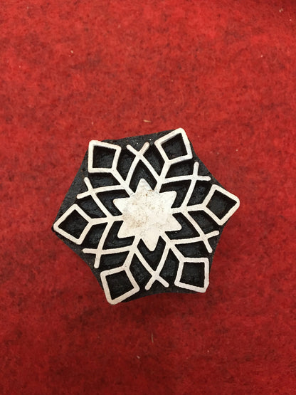 10 piece different Designs SET Snowflake Motif Wooden Textile Block Christmas Wood Block Stamp Hand Carved Stamp For Printing, Soap stamp.