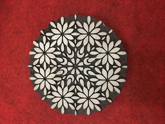 Floral Mandala Wood Stamp; Pottery Stamp; Wood Printing Block; Indian Stamp; Soap Stamp; Textile Print Block; Mandala stamp
