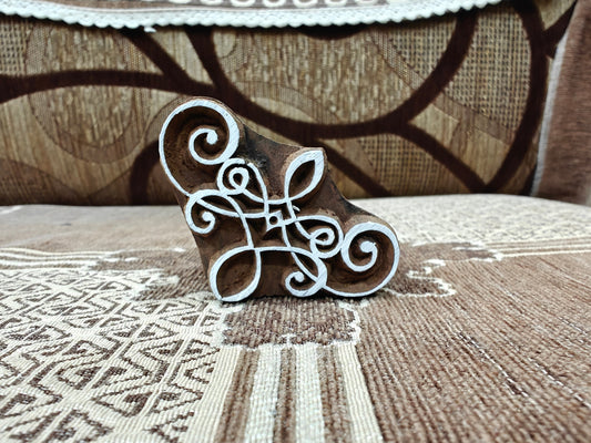 Curly Corner pottery stamp ceramic mold scrapbooking tjap batik printing floral carved stamps.