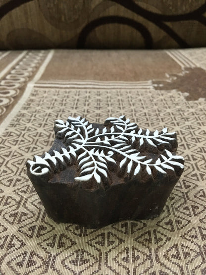 Bunch Of Leaf, hand carved Indian wood printing block; textile stamp; pottery stamp,