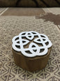 celtic knot, hand carved Indian wood printing block; textile stamp; pottery stamp,