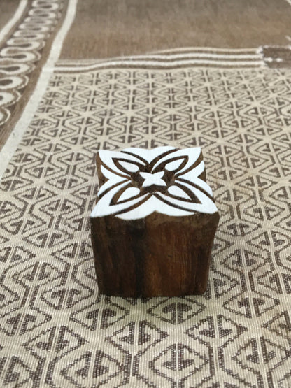 Square Pattern, hand carved Indian wood printing block; textile stamp; pottery stamp,