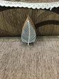 Stripy Leaf, hand carved Indian wood printing block; textile stamp; pottery stamp,