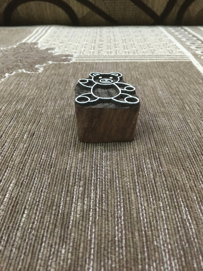 Sitting Teddy Bear Indian Textile Block Printing, Card Paper Making, Clay & Pottery Stamps, Animal Lovers Gift