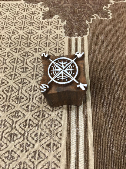 Compass Swooden stamps pottery stamp ceramic mold scrapbooking Tjaps batik printing floral carved stamps.