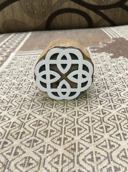 celtic knot, hand carved Indian wood printing block; textile stamp; pottery stamp,