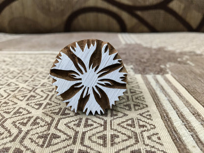 Dandalion Flower pottery stamp ceramic mold scrapbooking tjap batik printing floral carved stamps.