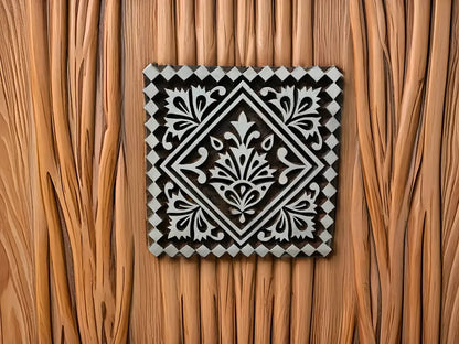 Tile 5 pottery stamp ceramic mold scrapbooking tjap batik printing floral carved stamps. image 0
