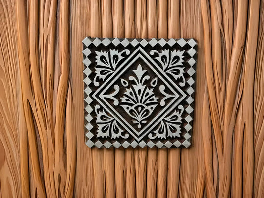 Tile 5 pottery stamp ceramic mold scrapbooking tjap batik printing floral carved stamps. image 0