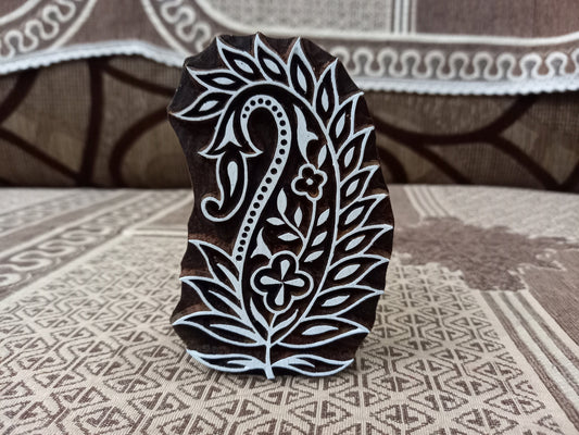 An Elegant Paisley ,pottery stamp ceramic mold scrapbooking tjap batik printing floral carved stamps.