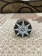 Snowflake, hand carved Indian wood printing block; textile stamp; pottery stamp,