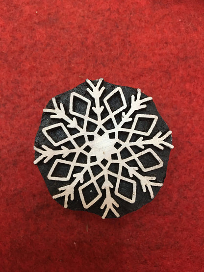 10 piece different Designs SET Snowflake Motif Wooden Textile Block Christmas Wood Block Stamp Hand Carved Stamp For Printing, Soap stamp.