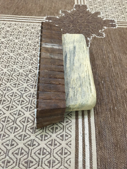 Timeless Elegance:Traditional Large Handled Indian Wooden Print Block -Indian Ethnic Border,hand carved block; textile stamp; pottery stamp,